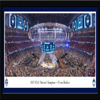 UConn Huskies, 2023 NCAA Basketball Champions - 41.5x15-inch Single Mat, Select Framed Picture by Blakeway Panoramas