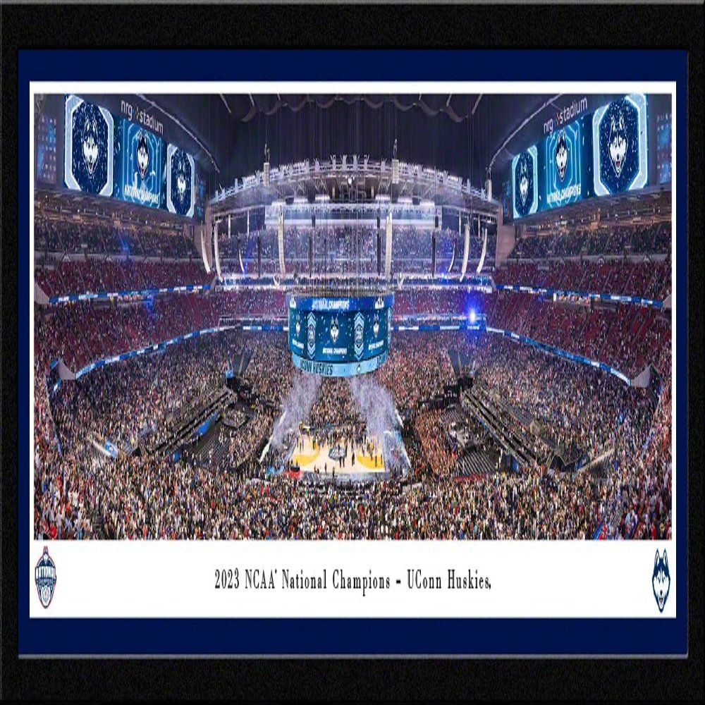 UConn Huskies, 2023 NCAA Basketball Champions - 41.5x15-inch Single Mat, Select Framed Picture by Blakeway Panoramas