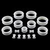 1 PAIR (2pcs) SILICONE FLAT FLARE TUNNELS Double Flare Gauges Thin Soft Flexible Flesh Plugs 1041 (13/16" (20MM), White) view 2