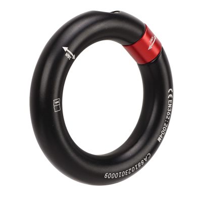 Rappel Ring Connector, Detachable Connector for Rock Climbing, Arborist, Hammock Connection Point, 12mm Opening (Black)