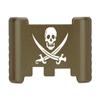 NDZ Performance Aluminum Slide Racker Back Plate for Glock 43 43X 48  Improved Slide Grip, Laser Engraved, ODG  Skull Jolly Roger 2 view 1