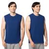 Fruit of The Loom Men's Eversoft Cotton Sleeveless T Shirts, Breathable & Moisture Wicking with Odor Control, Sizes S-4X, Muscle-2 Pack-Blue, Large view 1