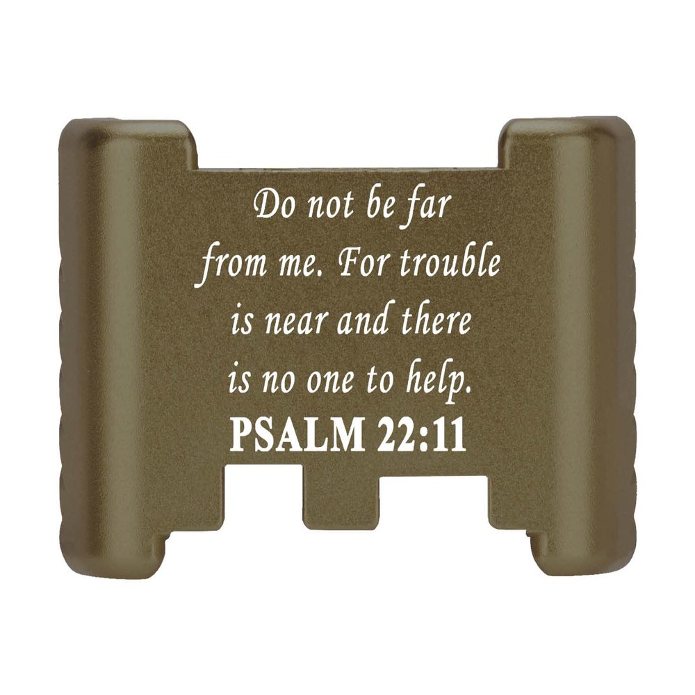 NDZ Performance Aluminum Slide Racker Back Plate for Glock 43 43X 48 Improved Slide Grip, Laser Engraved, ODG Bible Psalm 22:11