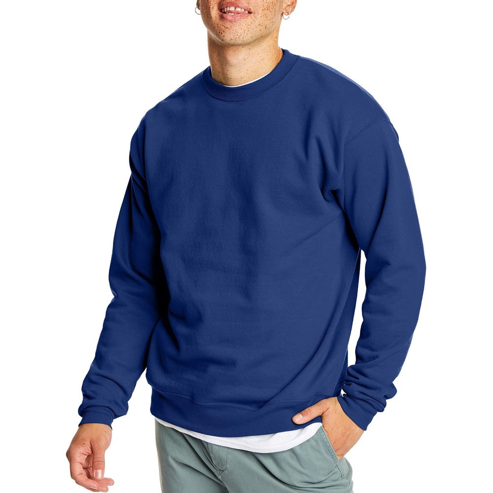 Hanes Men's EcoSmart Fleece Sweatshirt, Cotton-Blend Pullover, Crewneck Sweatshirt for Men