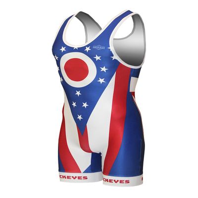 Matman USA The States Series Men's & Boy's Wrestling - Weightlifting - Exercise Singlet - Made in the U.S.A. (Multicolor, Large, Ohio)