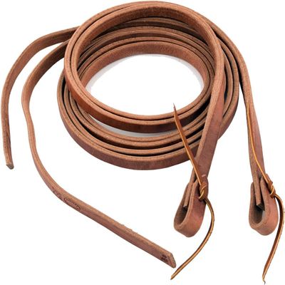 Western Leather Split Reins with Tie Ends Brown Heavy Duty 6' 7' 8' Sold in Pair (6' x 3/4")