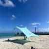 Neso Portable Beach Tent Sun Shelter with Sand Anchor - Lightweight Beach Shade Canopy - Easy Setup for Family Outings - Patented Reinforced Corners - UPF 50+ Sun Protection - 7 x 7ft - Seafoam view 2