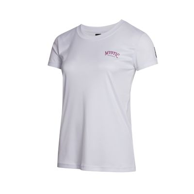 2023 Mystic Womens Jayde Short Sleeved Loose Quickdry Rash Vest 35001.230161 - White Size - S
