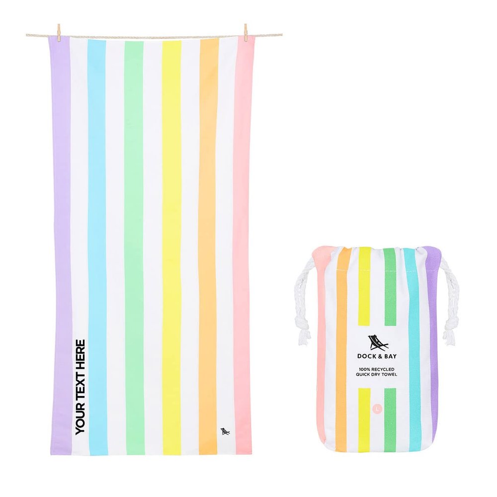 Dock & Bay Customized Beach Towel - Quick Dry, Sand Free - Compact, Lightweight - 100% Recycled - Includes Bag - Summer - Unicorn Waves - Extra Large