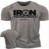 Gymish Lifestyle Strength Training Workout T-Shirt Iron Discipline Mens Gym Training Muscle Tee (MED, Iron Discipline Warm Grey) view 1