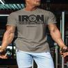 Gymish Lifestyle Strength Training Workout T-Shirt Iron Discipline Mens Gym Training Muscle Tee (MED, Iron Discipline Warm Grey) view 3