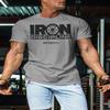 Gymish Lifestyle Strength Training Workout T-Shirt Iron Discipline Mens Gym Training Muscle Tee (MED, Iron Discipline Grey) view 3
