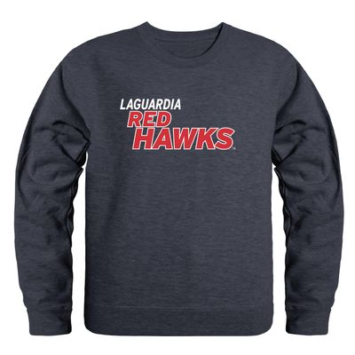 W Republic LaGuardia Red Hawks Campus Crewneck Pullover Sweatshirt Sweate - Heather Charcoal, XX-Large