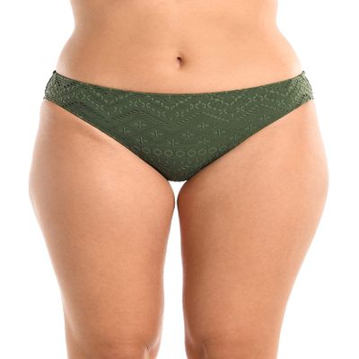 La Blanca Women's Hipster Swimsuit Bottom, Olive//Saltwater Sands, 8