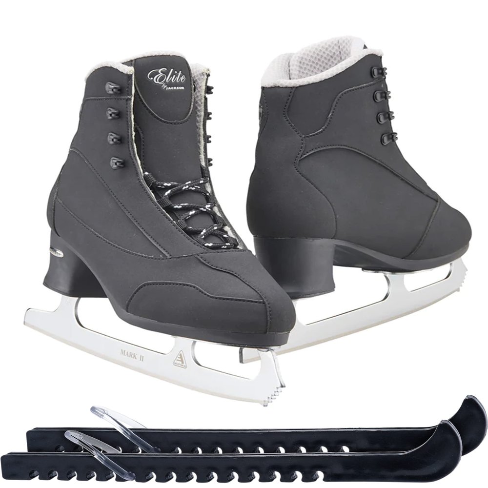 Jackson Ultima Softec Black Elite ST7202 Mens 9 Bundle with Skate Guards