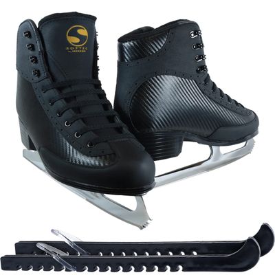 Jackson Ultima Softec Black Nova ST7102 Mens 9 Bundle with Skate Guards