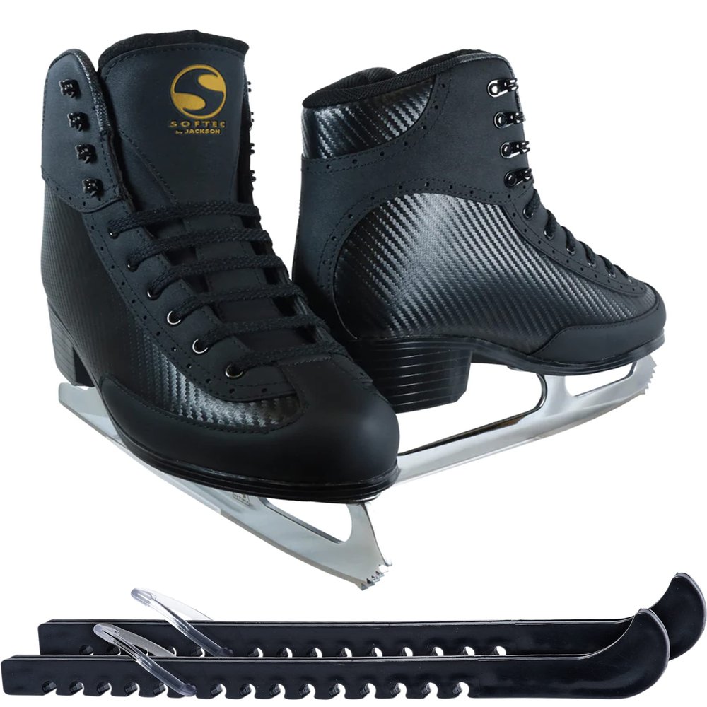 Jackson Ultima Softec Black Nova ST7102 Mens 9 Bundle with Skate Guards
