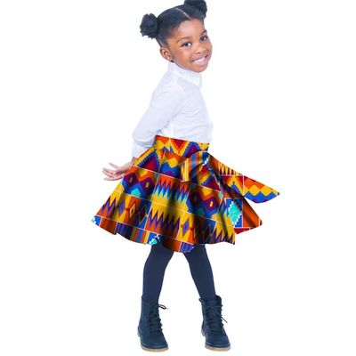 BAZINRICHE African Girl Skirts Kente Print Outfit Short Skirt Ankara Kids Skirt Bohemian