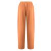XUNRYAN Capri Pants Women Casual Summer Elastic High Waist Linen Pants Loose Wide Leg Cargo Pants Crop Trouser with Pockets view 3