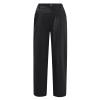 XUNRYAN Capri Pants Women Casual Summer Elastic High Waist Linen Pants Loose Wide Leg Cargo Pants Crop Trouser with Pockets view 3