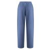 XUNRYAN Capri Pants Women Casual Summer Elastic High Waist Linen Pants Loose Wide Leg Cargo Pants Crop Trouser with Pockets view 4