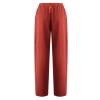 XUNRYAN Capri Pants Women Casual Summer Elastic High Waist Linen Pants Loose Wide Leg Cargo Pants Crop Trouser with Pockets view 3