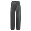 XUNRYAN Capri Pants Women Casual Summer Elastic High Waist Linen Pants Loose Wide Leg Cargo Pants Crop Trouser with Pockets view 3