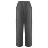 XUNRYAN Capri Pants Women Casual Summer Elastic High Waist Linen Pants Loose Wide Leg Cargo Pants Crop Trouser with Pockets view 4