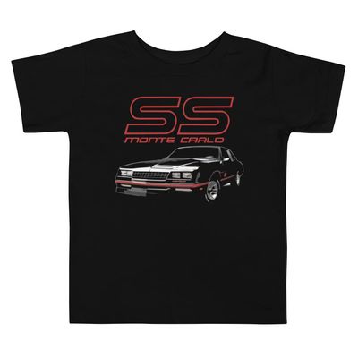 1987 Chevy Monte Carlo SS Classic car Club Custom Toddler Short Sleeve Tee Black