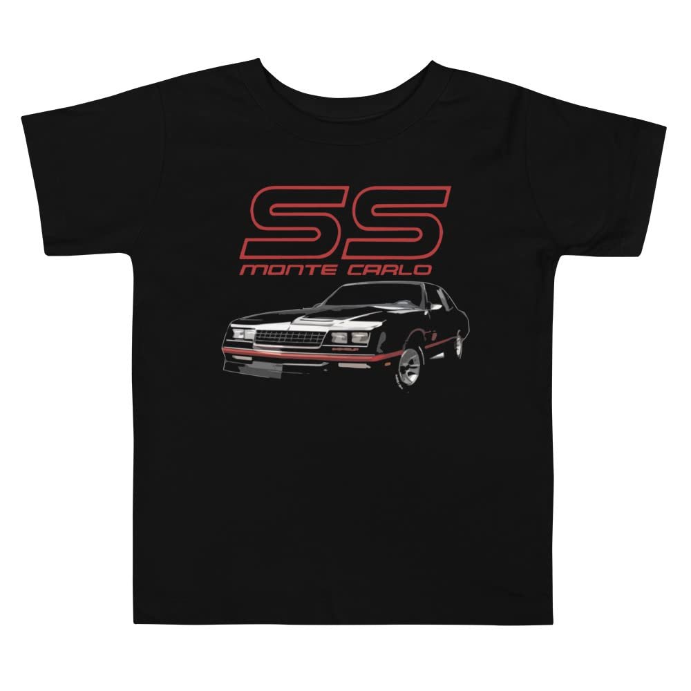 1987 Chevy Monte Carlo SS Classic car Club Custom Toddler Short Sleeve Tee Black