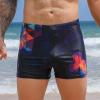 Angel season Swim Jammers for Men Square Leg Swimsuit Athletic Training Quick Dry Chlorine Resistant Mens Swim Briefs Dark Black view 2