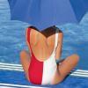 Singapore Flag Women's Sexy Backless One Piece Swimsuit Triangle Bikini Set 2XL view 3