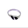 Black Onyx Inlay Gemstone Sterling Silver Ring Size 3.75 to 6.75 YOU SELECT SIZE view 1