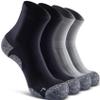 SITOISBE Quarter Compression Socks for Men Women, Cushioned Running Hiking Socks, Medium, Black/Grey (2 Pair of Each Color) view 1