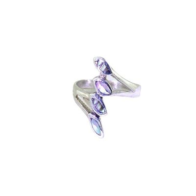 Abalone Cabochon Gemstone Sterling Silver Ring Size 4 to 6 YOU SELECT SIZE