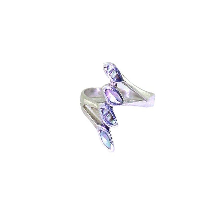 Abalone Cabochon Gemstone Sterling Silver Ring Size 4 to 6 YOU SELECT SIZE