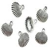 18 PEWTER SILVERPLATED SEA SHELL CHARM PENDANT CF786 view 1