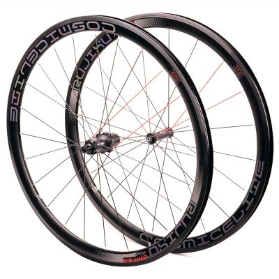 RUJIXU 700c Road Bike Wheelset Rim/V Brake Clincher 38mm Lightweight Quick Release 7 8 9 10 11 Speed Cassette Bicycle Wheels 1960g (Color : B, Size : 700C)