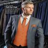 Vittorio Farina Solid Color Satin Suit Vest for Men Set of 4 - Vest, Tie, Bow Tie & Pocket Square (Burnt Orange) view 3