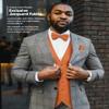 Vittorio Farina Solid Color Satin Suit Vest for Men Set of 4 - Vest, Tie, Bow Tie & Pocket Square (Burnt Orange) view 4