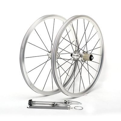 RUJIXU 406 Rim BMX Foldable Bicycle Wheelset 20'' C/V Brake Quick Release Wheels for 7/8/9/10/11 Speed Cassette 1294g (Color : C, Size : 406)