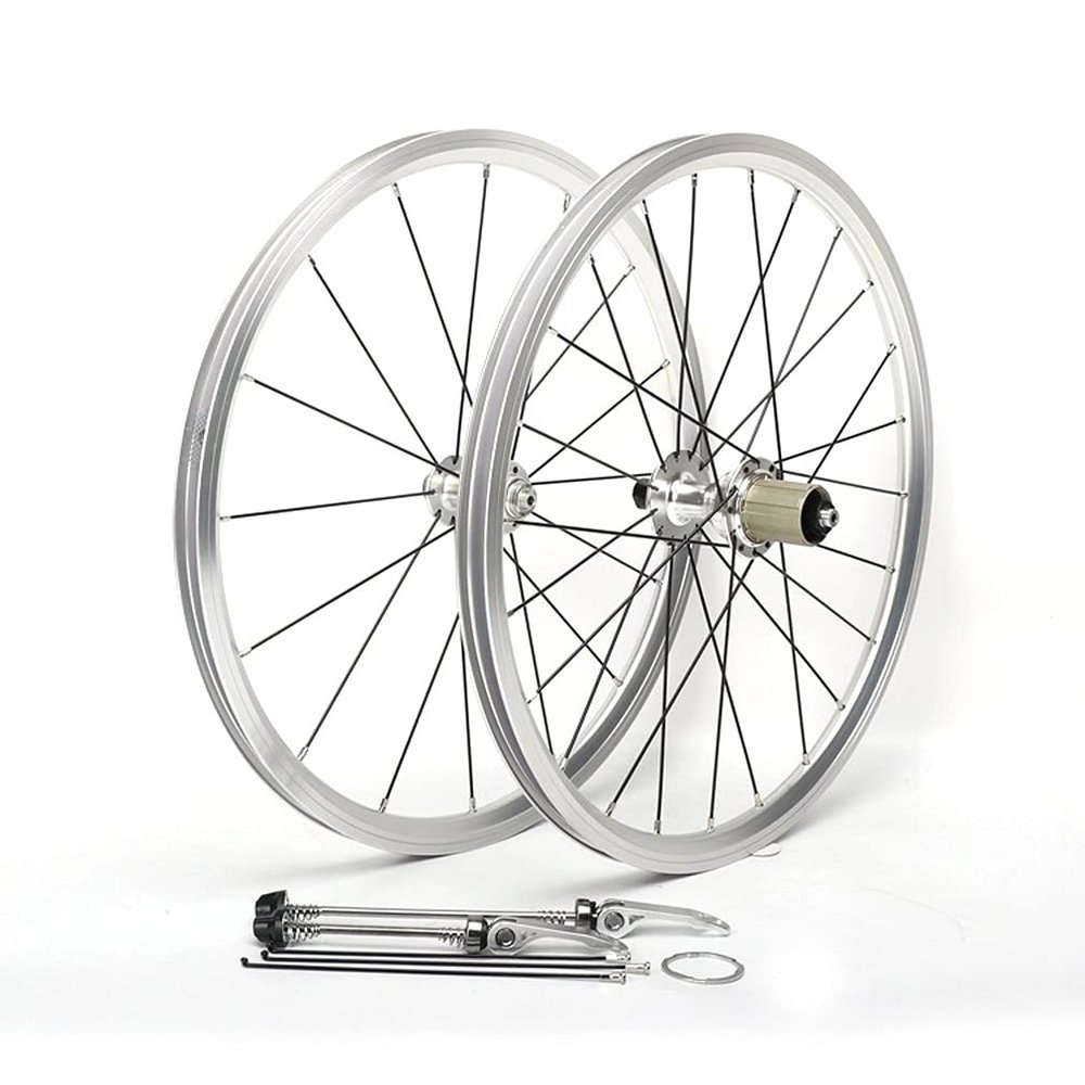 RUJIXU 406 Rim BMX Foldable Bicycle Wheelset 20'' C/V Brake Quick Release Wheels for 7/8/9/10/11 Speed Cassette 1294g (Color : C, Size : 406)