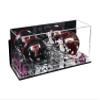 Better Display Cases Acrylic 2 Mini Football Helmet (not Full Size) Display Case with Mirror Case, Purple Risers Wall Mount and Mirror Base 17" x 6" x 7" (A019/V46) view 1