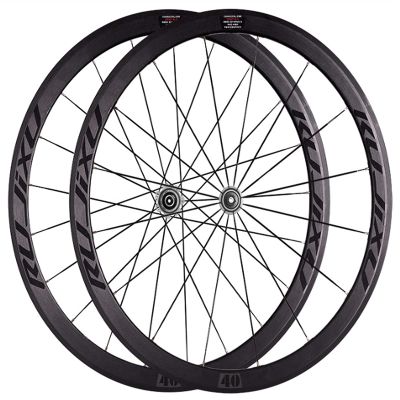 RUJIXU Bike Wheelset 700c Rim 40mm Quick Release Wheels V/C Brake Carbon Hub for 7 8 9 10 11 Speed Cassette 1925g Road Cruiser Bicycle Wheels (Color : Silver hud, Size : 700C)