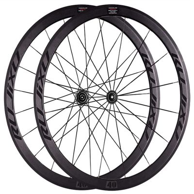 RUJIXU Bike Wheelset 700c Rim 40mm Quick Release Wheels V/C Brake Carbon Hub for 7 8 9 10 11 Speed Cassette 1925g Road Cruiser Bicycle Wheels (Color : Black hud, Size : 700C)