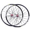 RUJIXU MTB Bicycle Wheelset, Mountain Bike Front Rear Wheels Set 26" 27.5" 29" Double Layer Alloy Rim Sealed Bearing, QR 8-11 Speed Cassette Carbon Hub Disc Brake 6 Bolts (Color : Red hud, Size : 26" view 1
