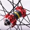RUJIXU MTB Bicycle Wheelset, Mountain Bike Front Rear Wheels Set 26" 27.5" 29" Double Layer Alloy Rim Sealed Bearing, QR 8-11 Speed Cassette Carbon Hub Disc Brake 6 Bolts (Color : Red hud, Size : 26" view 4