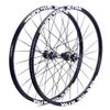 RUJIXU MTB Bicycle Wheelset, Mountain Bike Front Rear Wheels Set 26" 27.5" 29" Double Layer Alloy Rim Sealed Bearing, QR 8-11 Speed Cassette Carbon Hub Disc Brake 6 Bolts (Color : Black hud, Size : 2 view 1