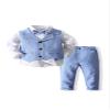 Abolai Baby Boys' 3 Piece Vest Set with White Shirt,Vest and Pant (Lightblue, 4 Years) view 1