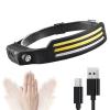 BEATLIPO COB+LED Motion IR Sensor Headlamp USB Rechargeable Headlight Torch Flashlight for Hiking, Running, Repairing, Fishing, Cycling (Yellow to White to Red III) view 1